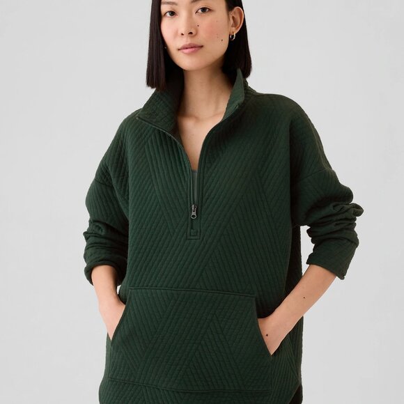 GapFit Quilted Jacquard Half-Zip Pullover - Picture 1 of 5